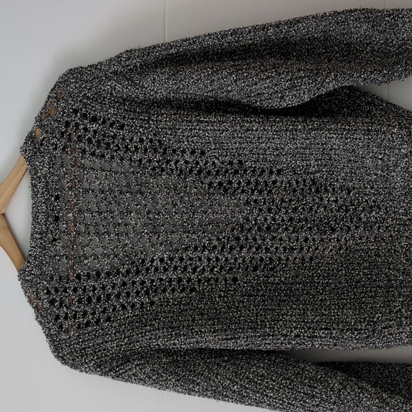 IRO Deep V Neck Ultimate Melange Boucle Spekle Pullover Oversized Lagenlook Sz M - Picture 6 of 10